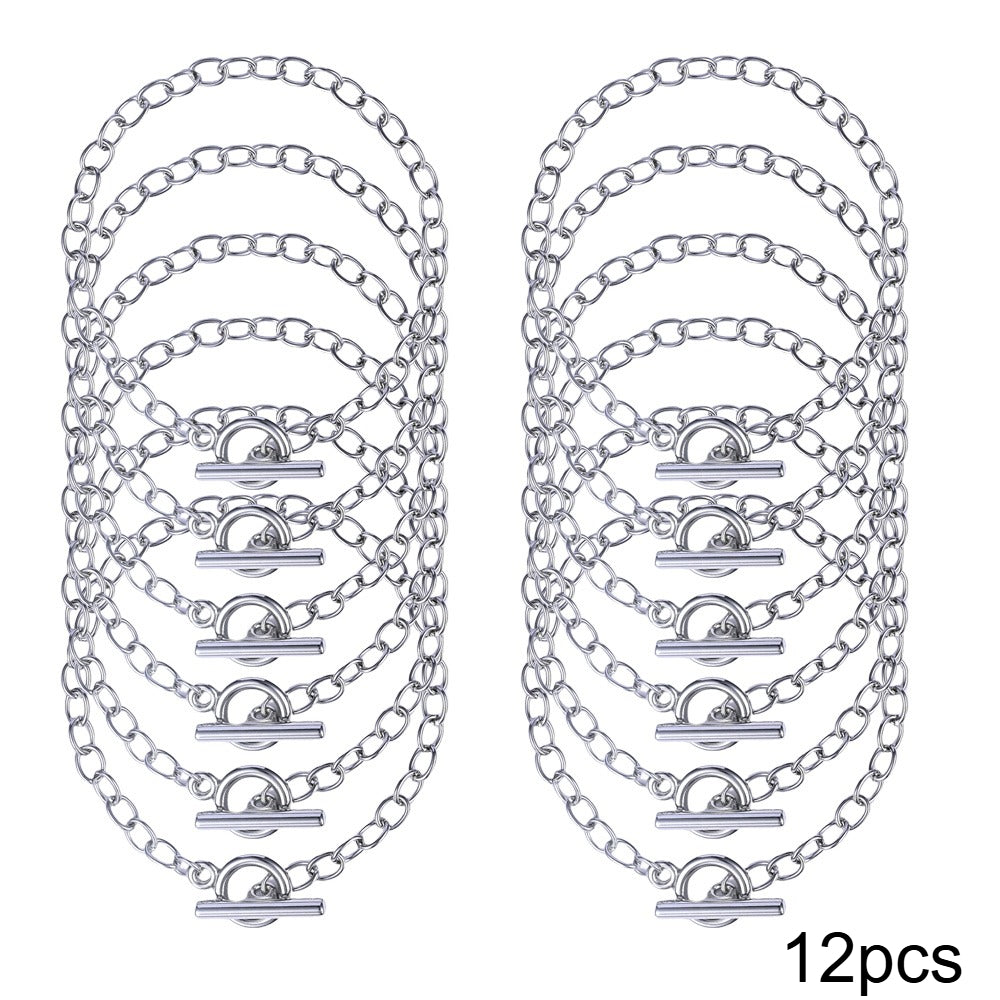 Mixed Color Alloy OT Bracelet Chains