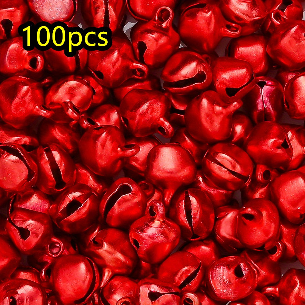 100pcs/set 8mm Christmas Jingle Bells Beads