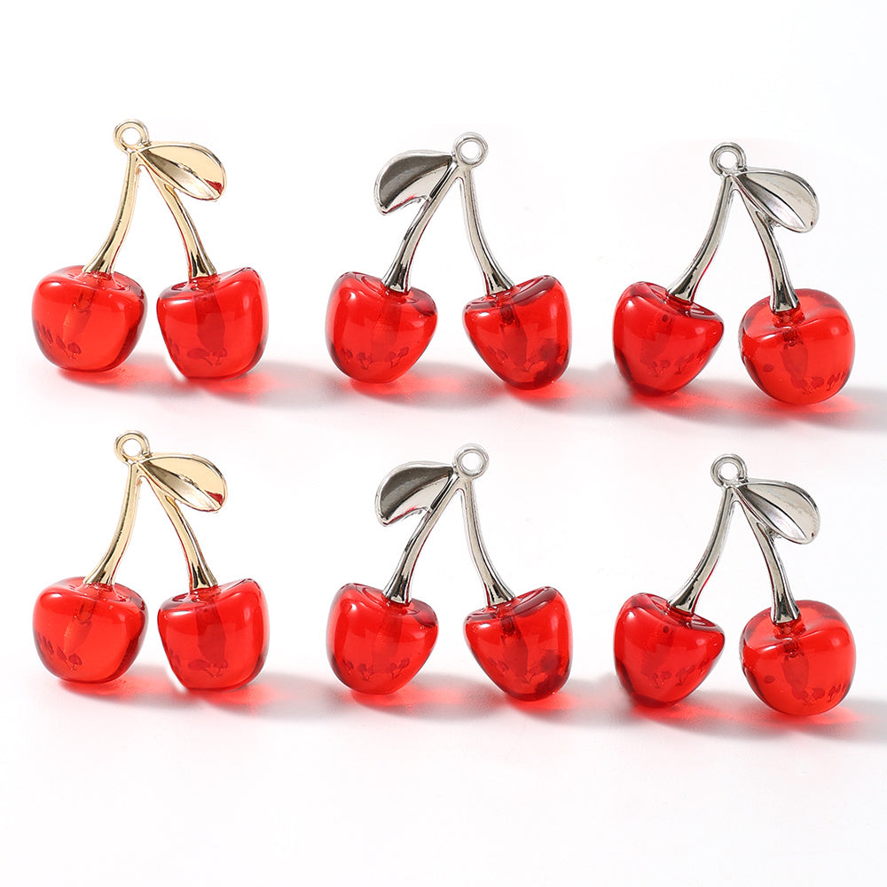 2PCS Fruit Cherry Fashion Pendant Set
