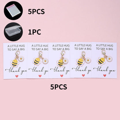 5/10-Set Bee & Daisy Flower Keychain Gift Set