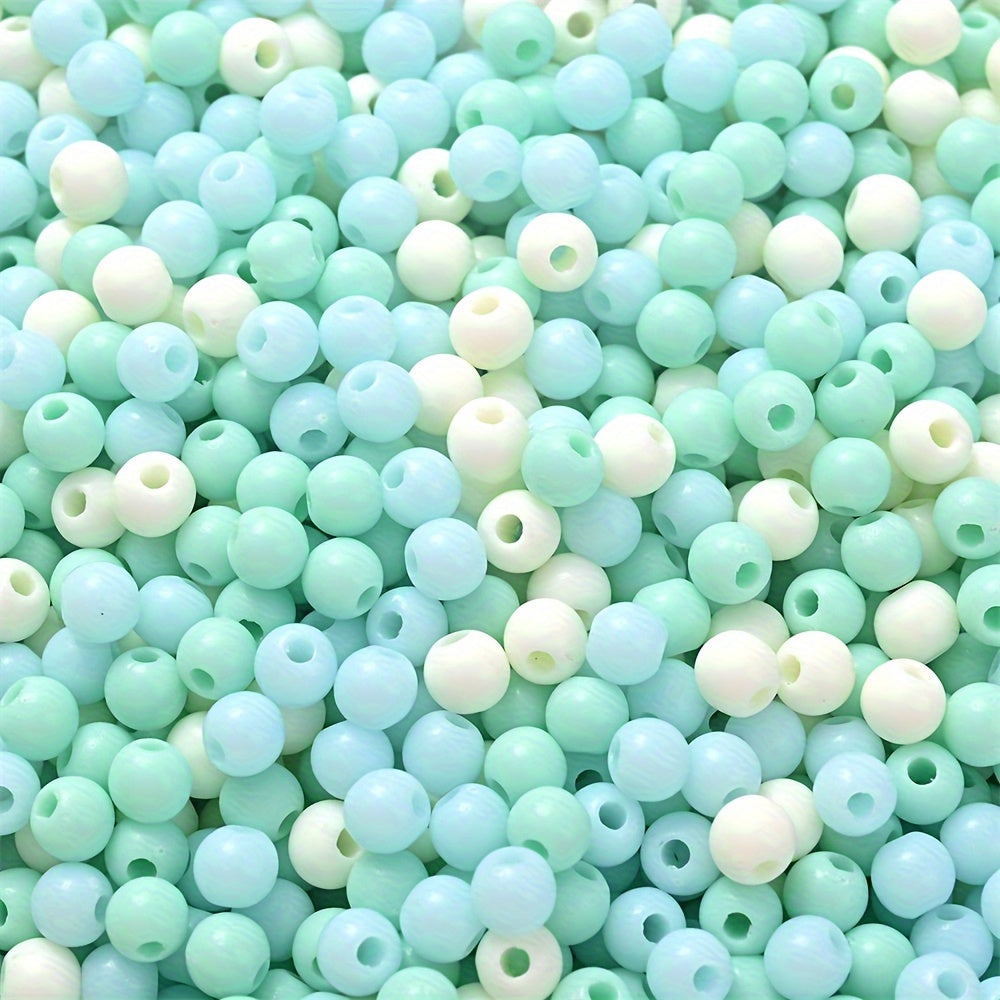 100PCS 4mm Solid Color Round Acrylic Bead Set
