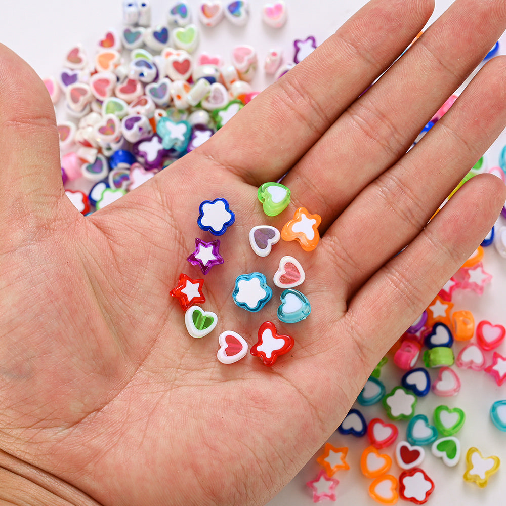 50pcs Colorful Star & Butterfly Acrylic Beads