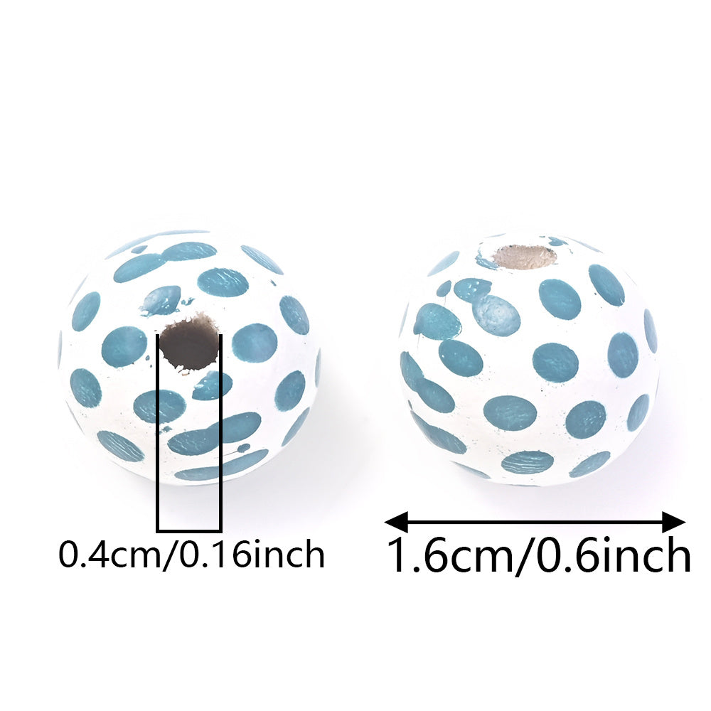 100pcs 16mm Ocean Style Wooden Beads