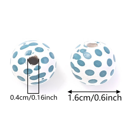 100pcs 16mm Ocean Style Wooden Beads
