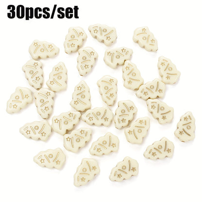 30pcs/set Shiny Christmas Tree Acrylic Beads