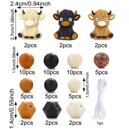 Mix Style Silicone Beads Set with Beading Pens