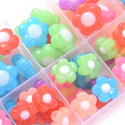 20pcs Flower Shaped Acrylic Spacer Beads