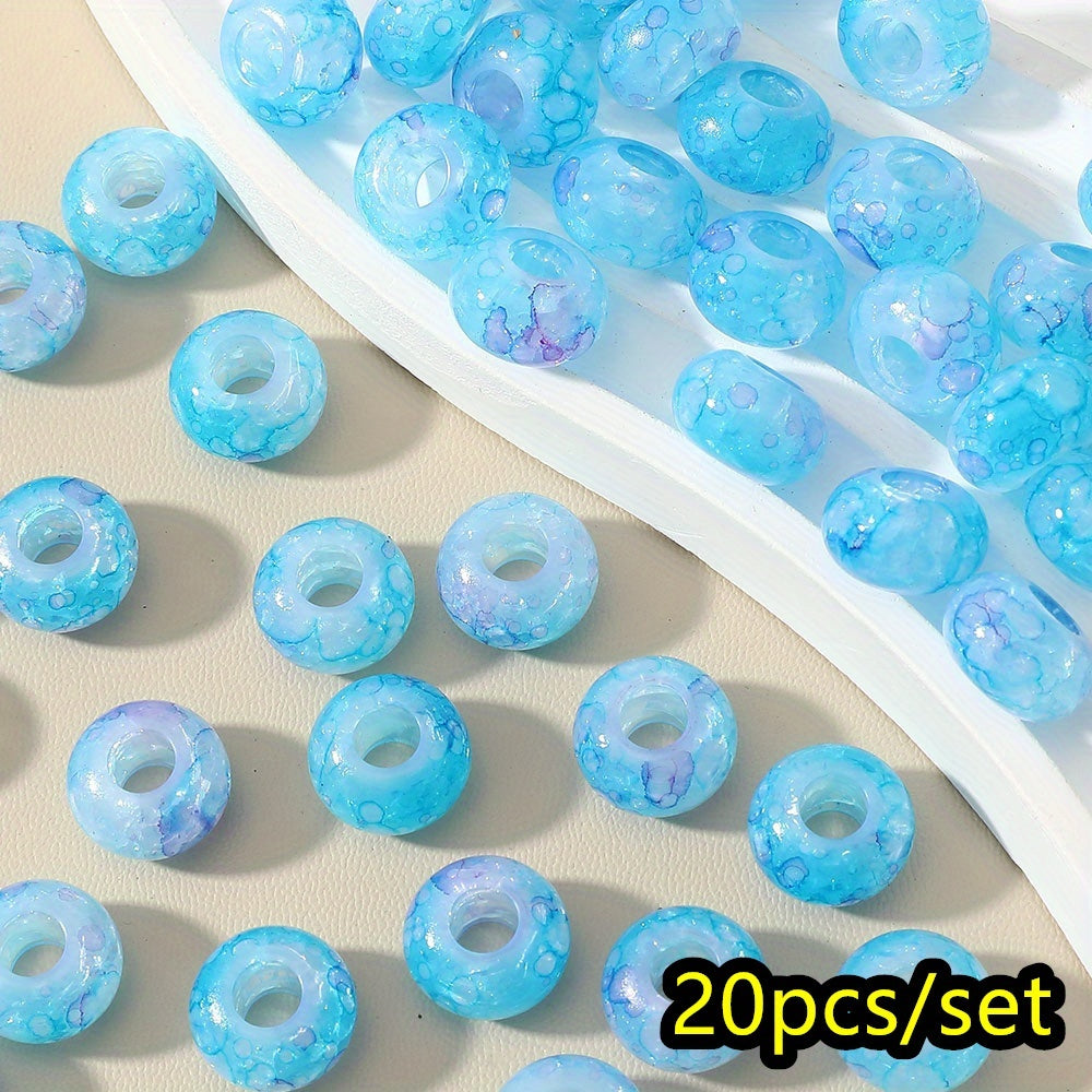 20pcs 8x14mm Bohemian Style Acrylic Large Hole Beads