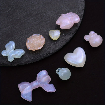 Glitter Acrylic Spacer Beads