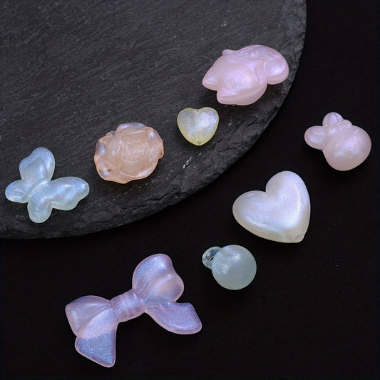 Glitter Acrylic Spacer Beads