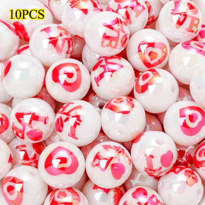 10pcs 16mm Valentine's Day AB Color Acrylic Beads