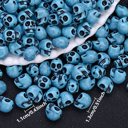 Blue Skull Acrylic Beads