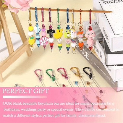 D-Shaped Beadable Keychain Kits