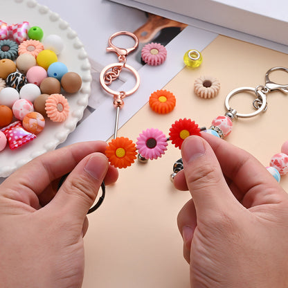 4-Piece Random Mixed Metal Beaded Keychains