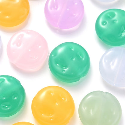 Flat Round Glowing Acrylic Beads