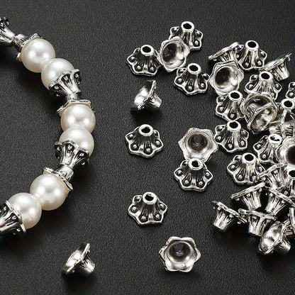 50pcs Alloy Morning Glory Spacer Beads