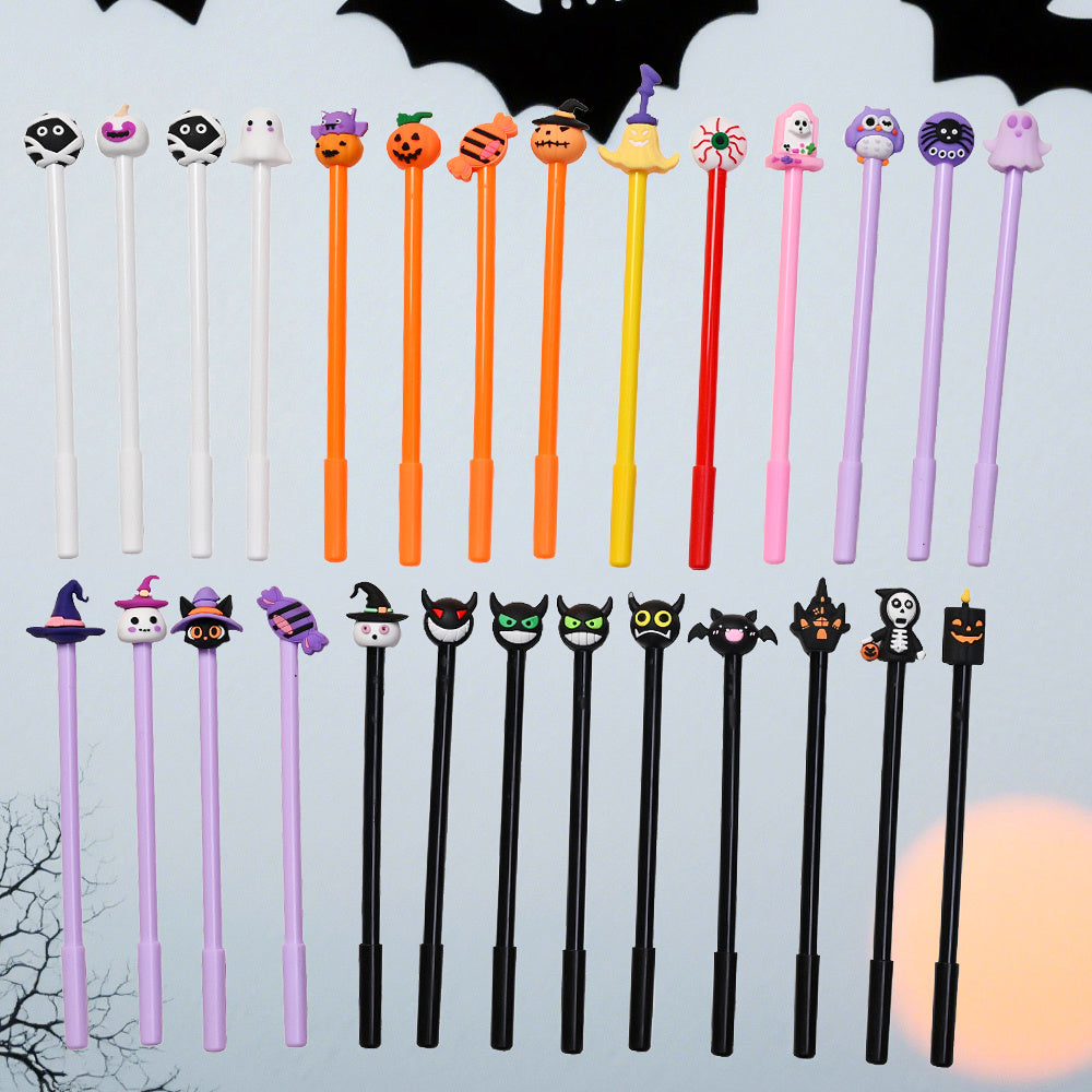 20PCS Halloween Pumpkin, Skull, Ghost & Bat Ballpoint Pen Set
