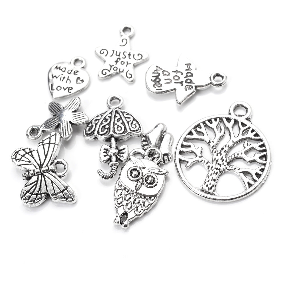 Vintage Silver Charm Beads Set
