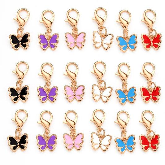 Colorful Enamel Butterfly Pendant Charms