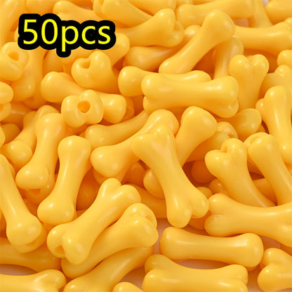 50pcs/set 9x20mm Colorful Bone-Shaped Acrylic Beads