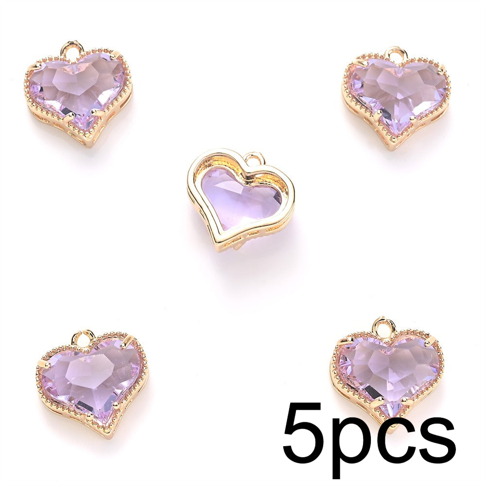 Faceted Heart Rhinestone Pendants