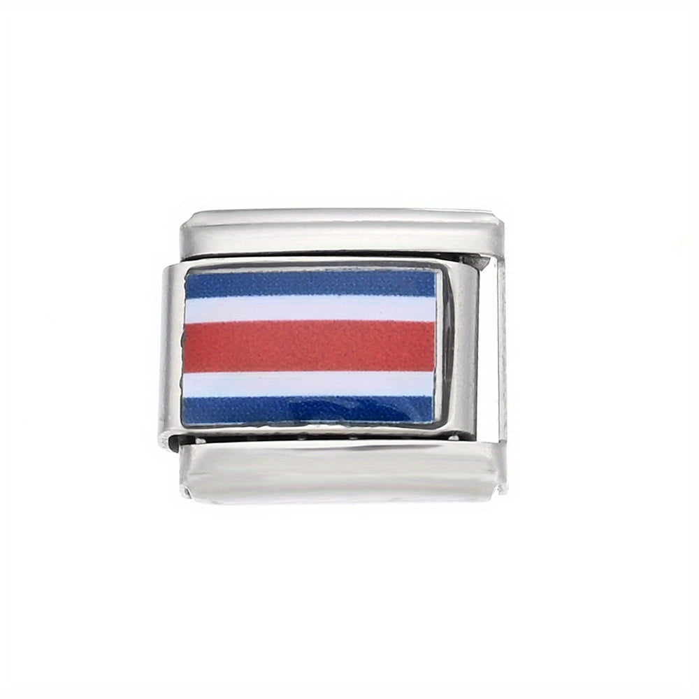 World Flag Alloy Bracelet Module