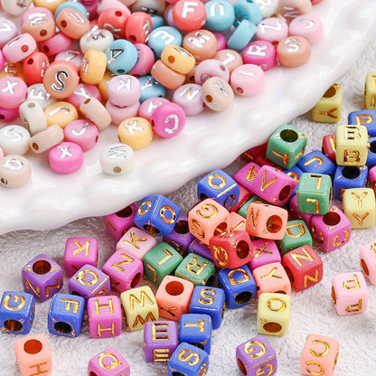100PCS 4×7mm Heart-Shaped A-Z Letter Acrylic Bead Set