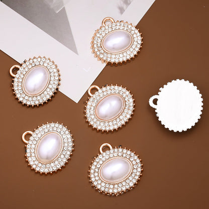 Rose Golden Pearl Rhinestone Pendants