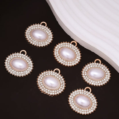 Rose Golden Pearl Rhinestone Pendants