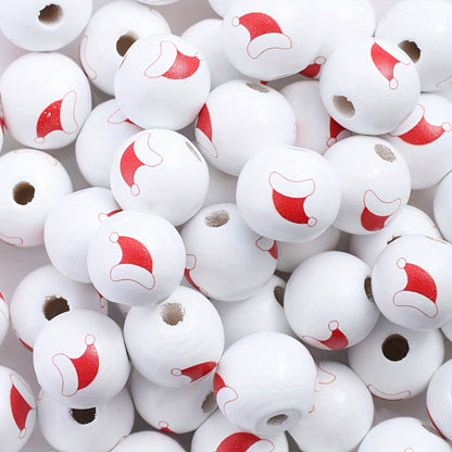 Christmas Wooden Pattern Beads