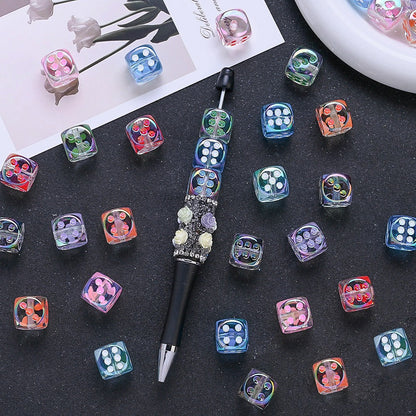 Clear Dice Shape Acrylic Beads