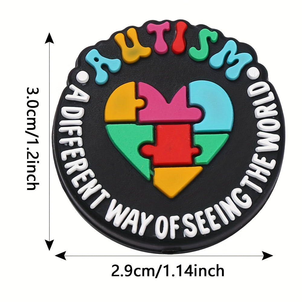Puzzle Theme Silicone Beads