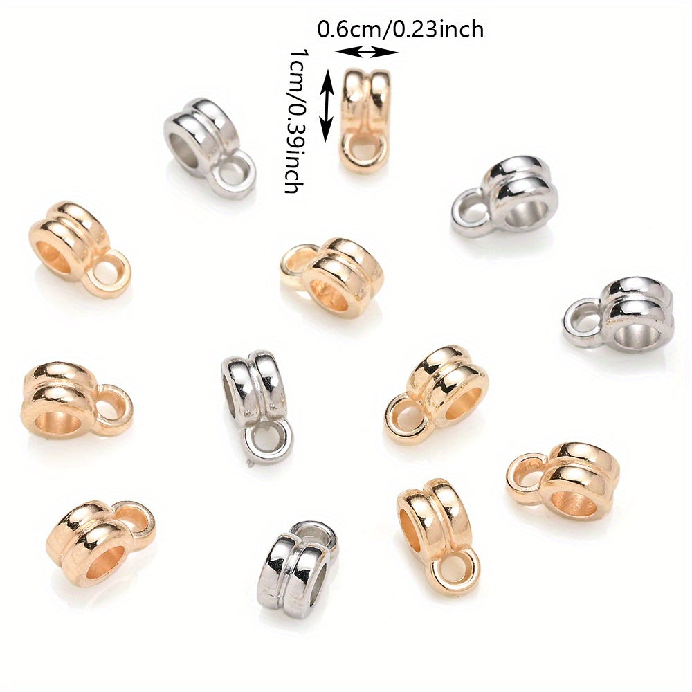 100pcs KC Golden & Silvery CCB Cylindrical Beads