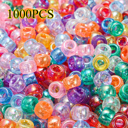 100pcs 6x9mm Large Hole Acrylic Cylindrical Beads