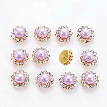 Flower Rhinestone Pearl Cabochons