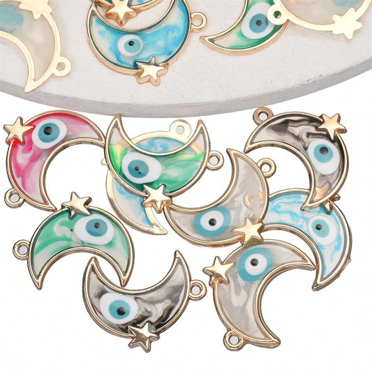 Vintage Moon Star Evil Eye Charms