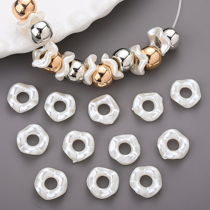 White Wavy Acrylic Spacer Beads