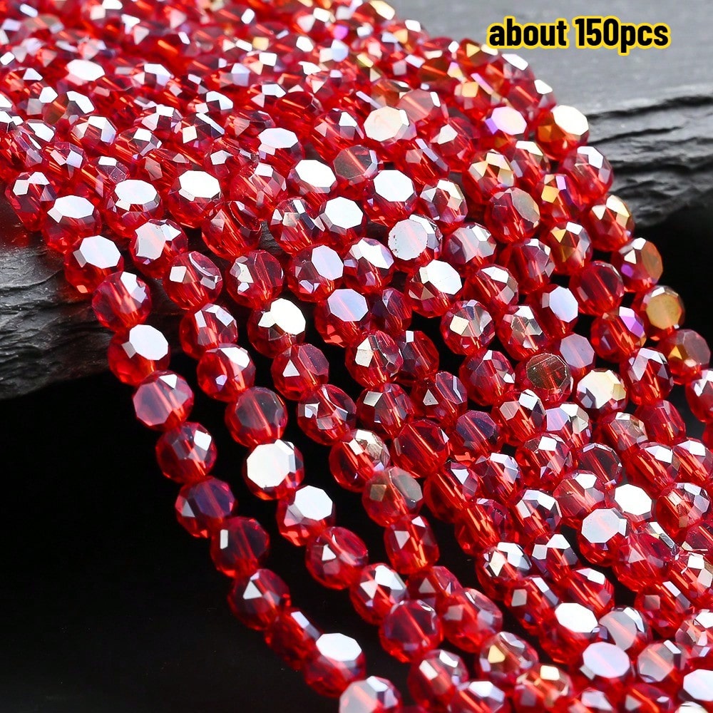 Multicolor AB Faceted Glass Beads