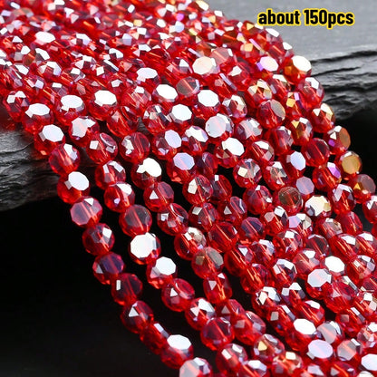 Multicolor AB Faceted Glass Beads
