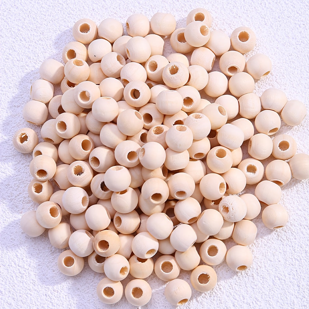 100-Piece 12 mm Large-Hole Unfinished Wooden Beads