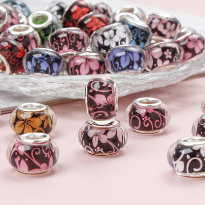 188pcs Sparkling Acrylic Large Hole Spacer Beads