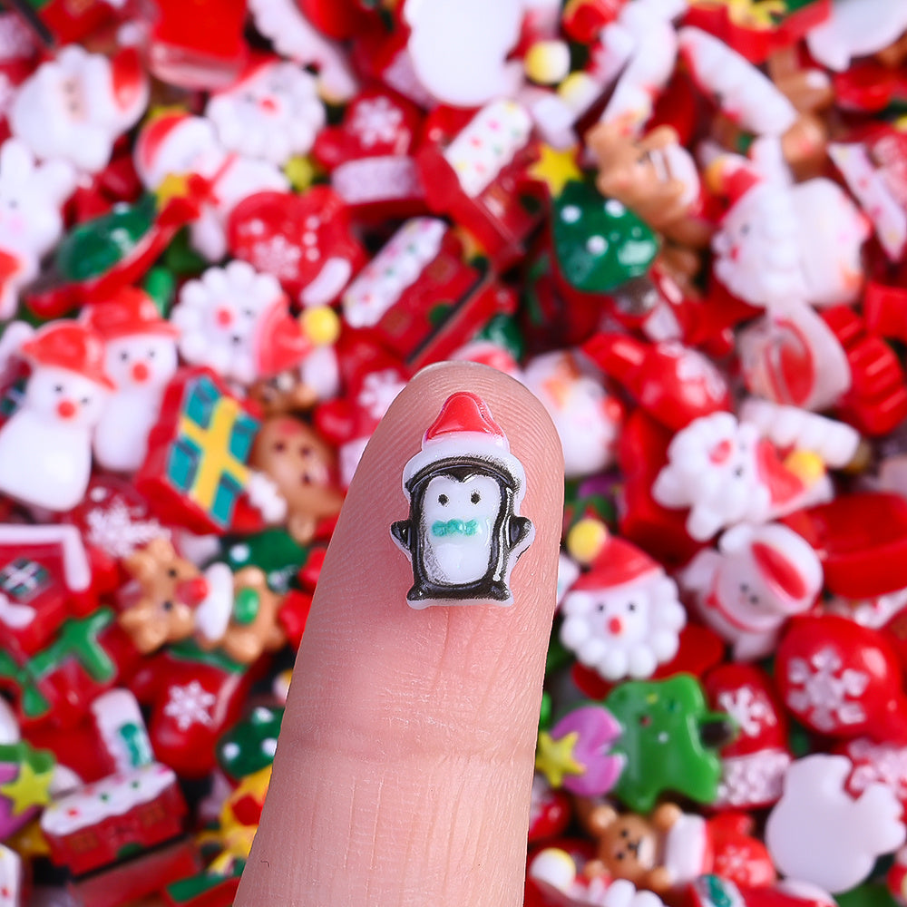 17g 7–15mm Christmas Resin Flatback Embellishment Set
