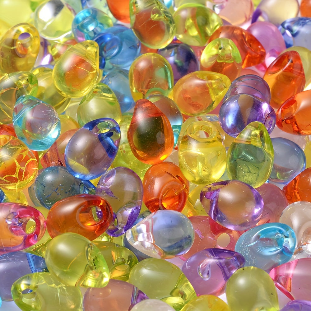 100PCS 6/8mm Water Drop Acrylic Bead Set
