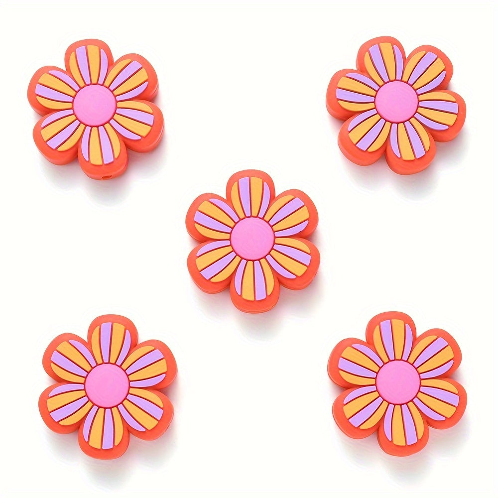 Mixed Flower Silicone Beads