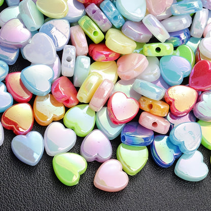 100-Piece 9 mm Love Acrylic Spacer Beads
