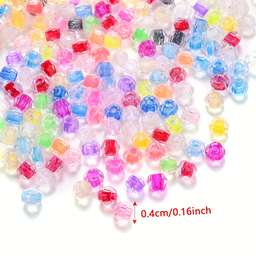 Transparent 4 mm Diamond-Shaped Glass Beads