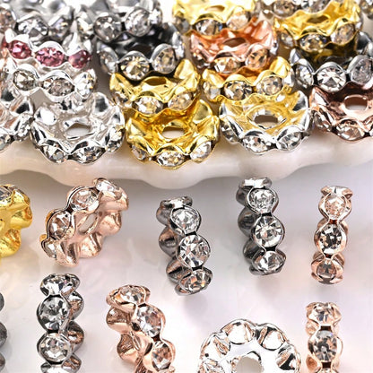 30/50pcs 12mm Mixed Color Wavy Crystal Beads