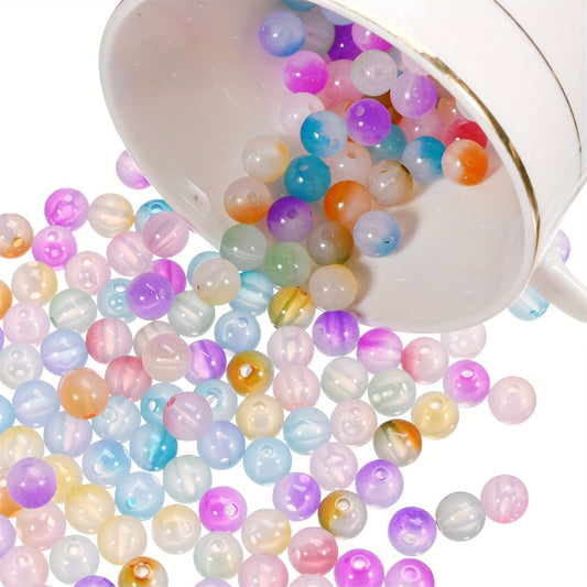 Mixed Color Imitation Jade Acrylic Beads