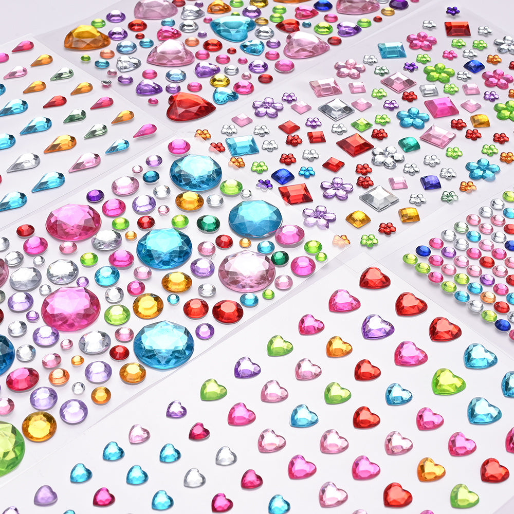 Acrylic Rhinestone Rainbow Self-Adhesive Stickers
