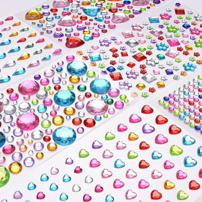 Acrylic Rhinestone Rainbow Self-Adhesive Stickers